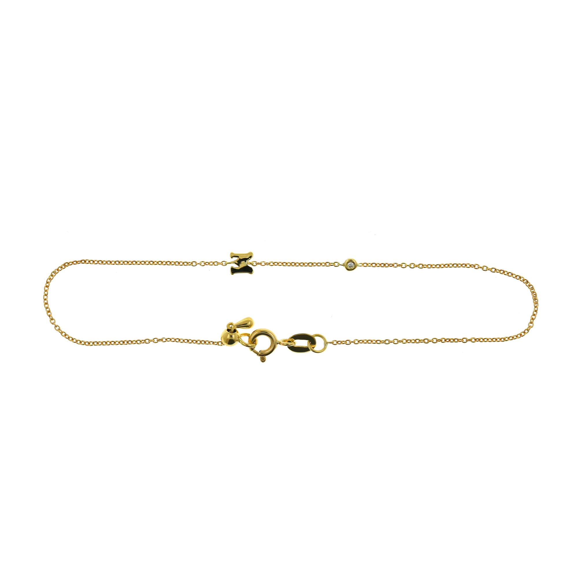 18k Gold Initial Diamond Bracelet - Genevieve Collection