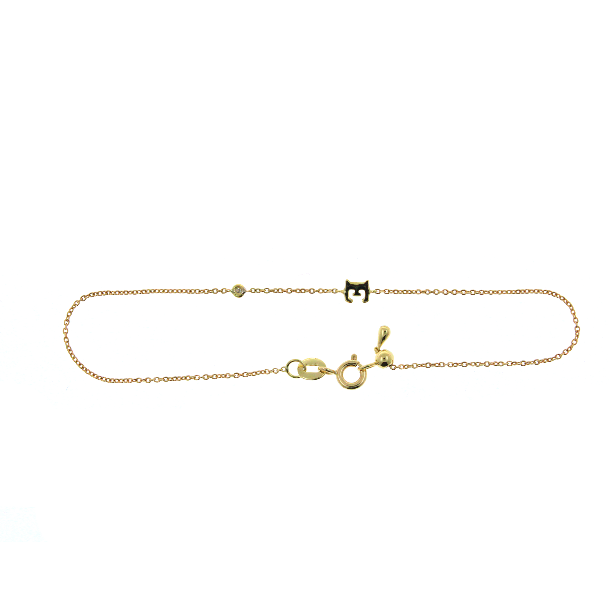 18k Gold Initial Diamond Bracelet - Genevieve Collection