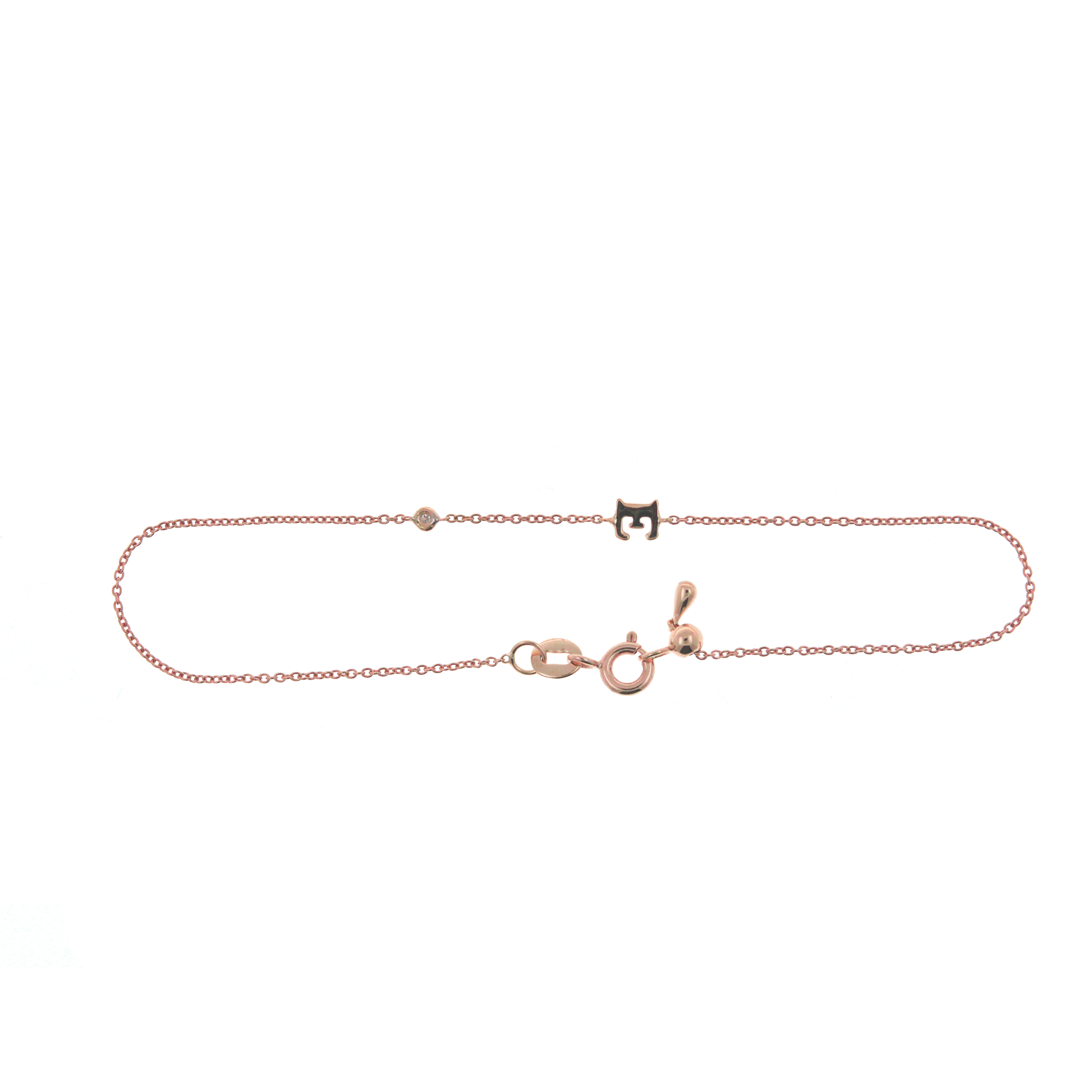 18k Gold Initial Diamond Bracelet - Genevieve Collection