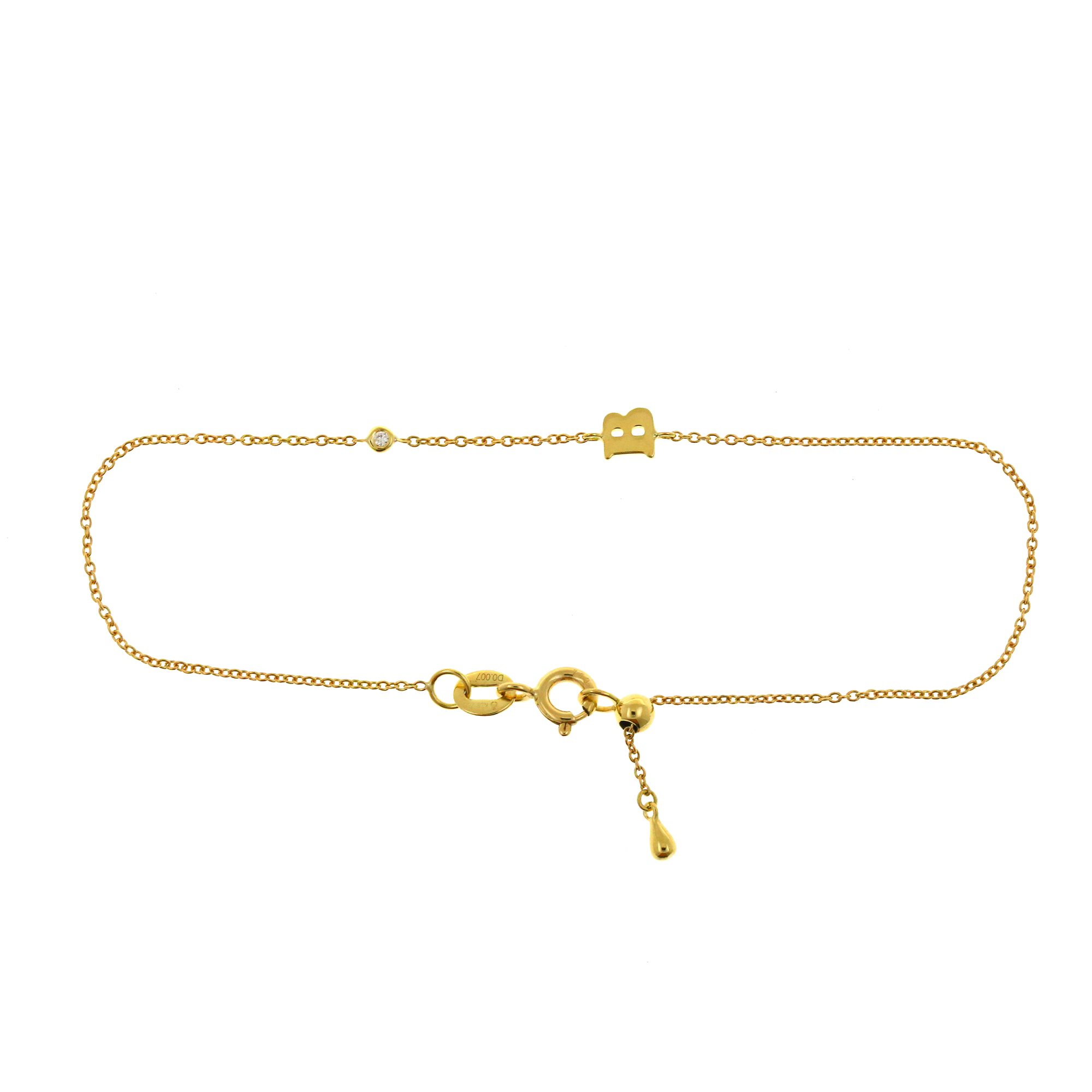 18k Gold Initial Diamond Bracelet - Genevieve Collection