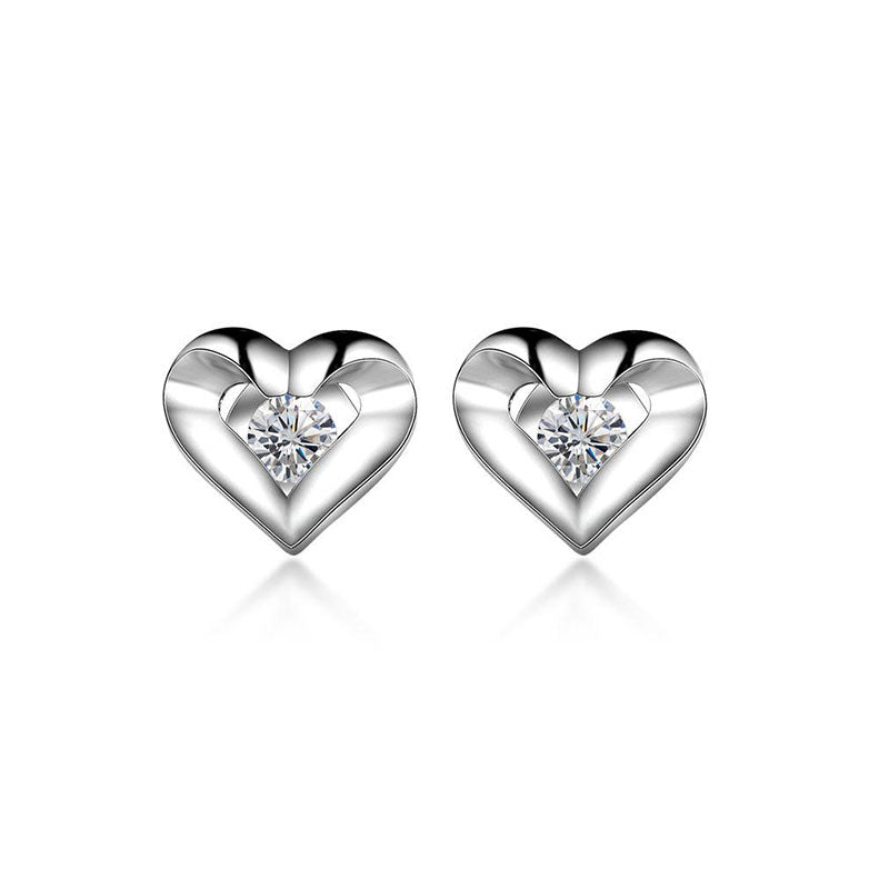 18k Gold Heart Earring - Genevieve Collection