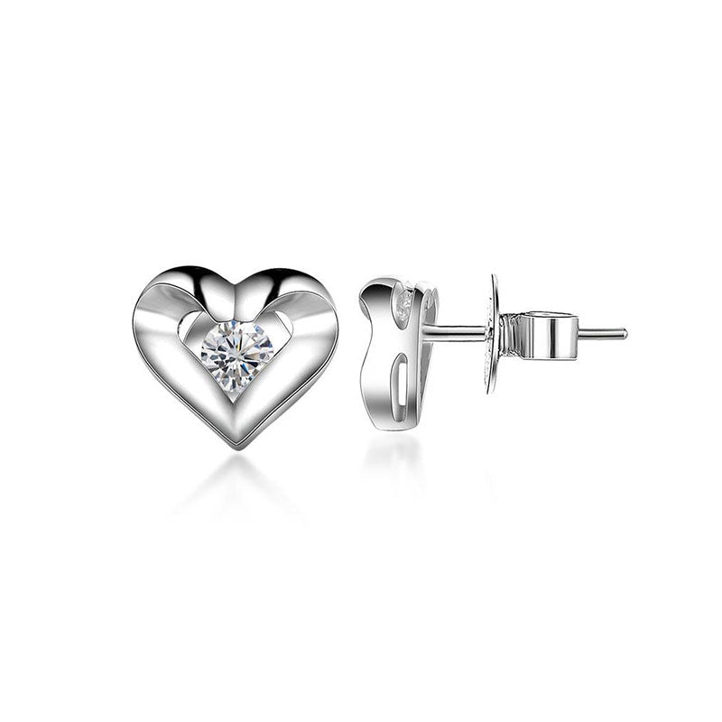 18k Gold Heart Earring - Genevieve Collection