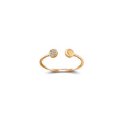 18k Gold Double Round Shape Diamond Ring - Genevieve Collection