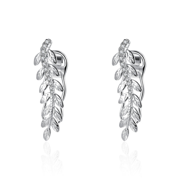 18k Gold Laurel Long Earring - Genevieve Collection