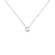 18k Gold Initial Letter "G" Diamond Pendant - Genevieve Collection