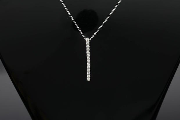 18k Gold Vertical Line Necklace - Genevieve Collection