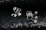 18k Gold Starry Night Diamond Ear Jacket Earring - Genevieve Collection