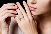 18k Gold Line Diamond Ring - Genevieve Collection