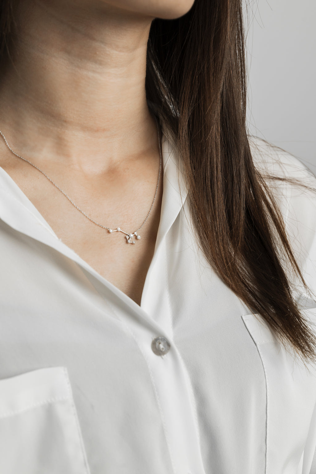 Sagittarius Zodiac Constellation Necklace 18k Gold & Diamond - Genevieve Collection