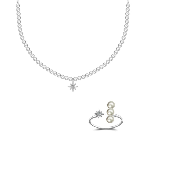 (Limited 10 sets) Pearl Necklace & Ring Bundle - Genevieve Collection