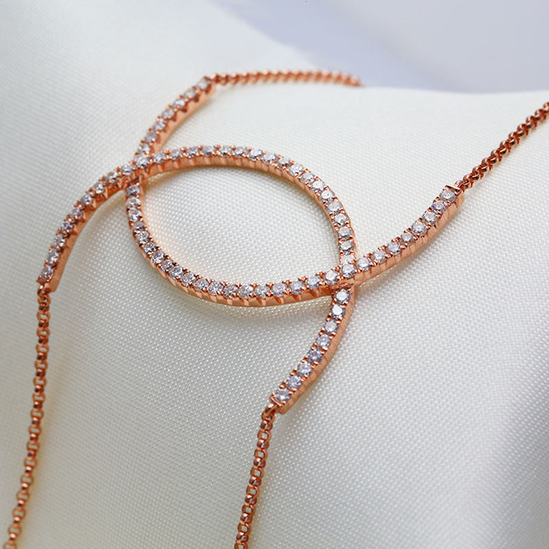 18k Gold Connected Curve Diamond Bracelet - Genevieve Collection