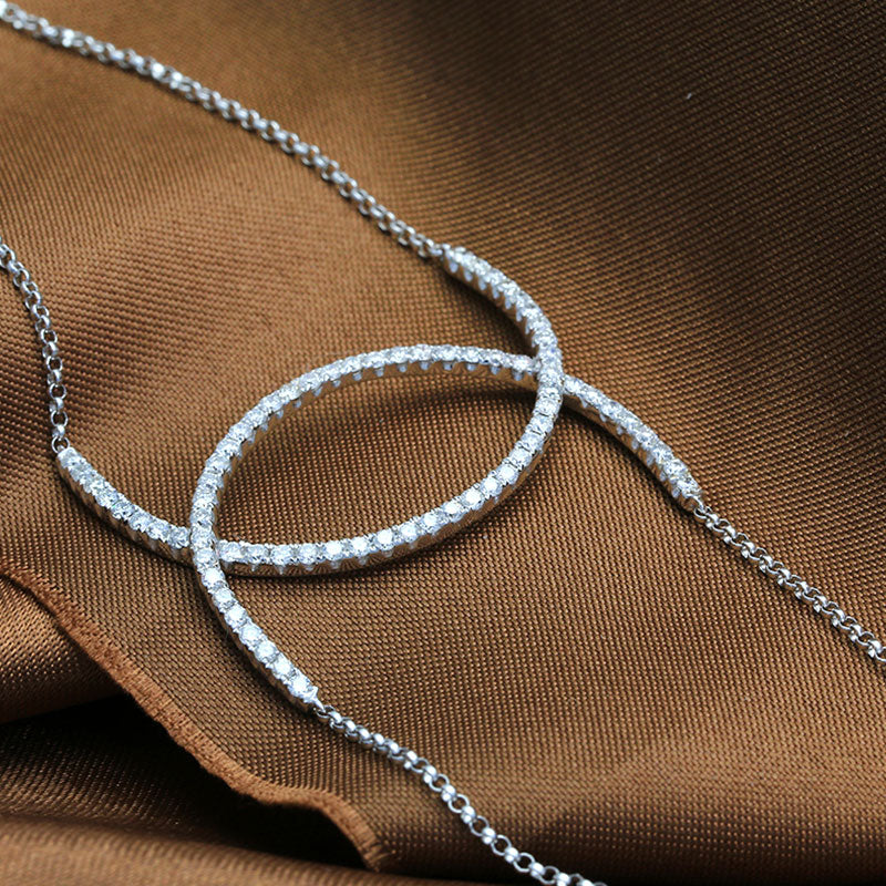 18k Gold Connected Curve Diamond Bracelet - Genevieve Collection