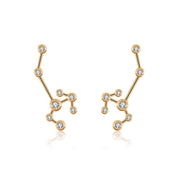 Sagittarius Zodiac Constellation Earring 18k Gold & Diamond - Genevieve Collection