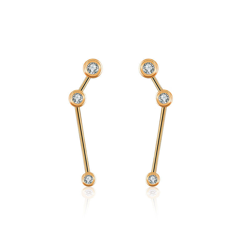 Aries Zodiac Constellation Earring 18k Gold & Diamond - Genevieve Collection