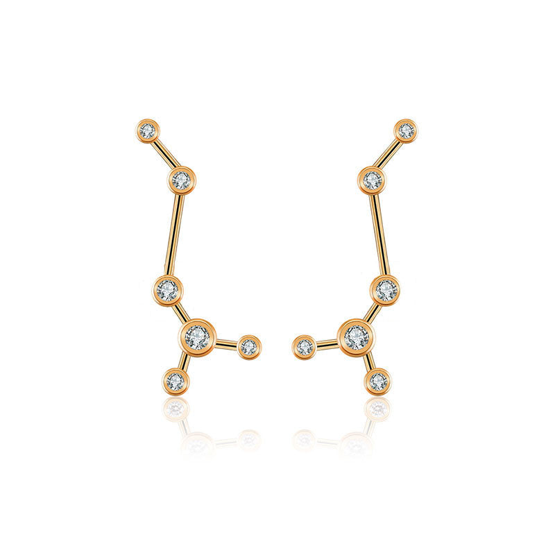 Scorpio Zodiac Constellation Earring 18k Gold & Diamond - Genevieve Collection