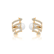 18k Gold Curve with Arrow Diamond Ear Cuff - Genevieve Collection