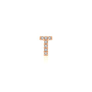 18k Gold Initial Letter "T" Diamond Pendant - Genevieve Collection