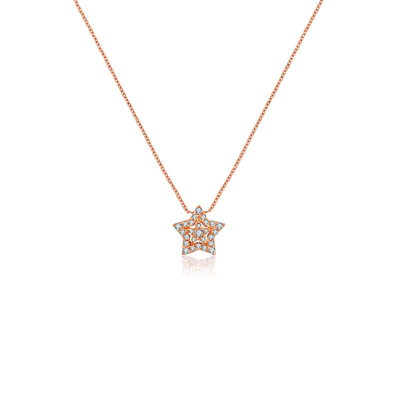 18k Gold Star Shape Diamond Necklace - Genevieve Collection