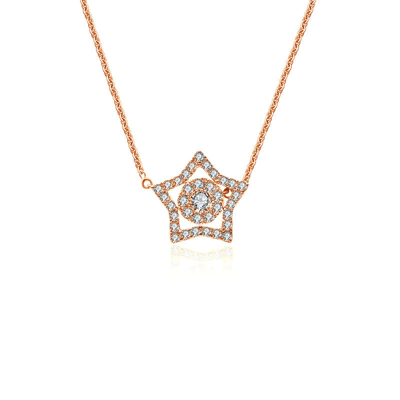 18k Gold Star Shape Diamond Necklace - Genevieve Collection