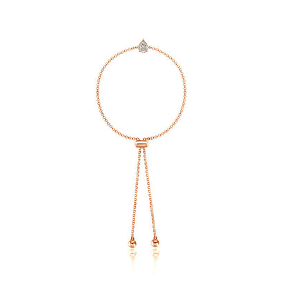 18k Gold Pear-Shaped Adjustable Diamond Bracelet - Genevieve Collection
