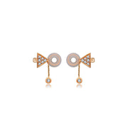 18k Gold Triangle Dangling Diamond Ear Cuff - Genevieve Collection