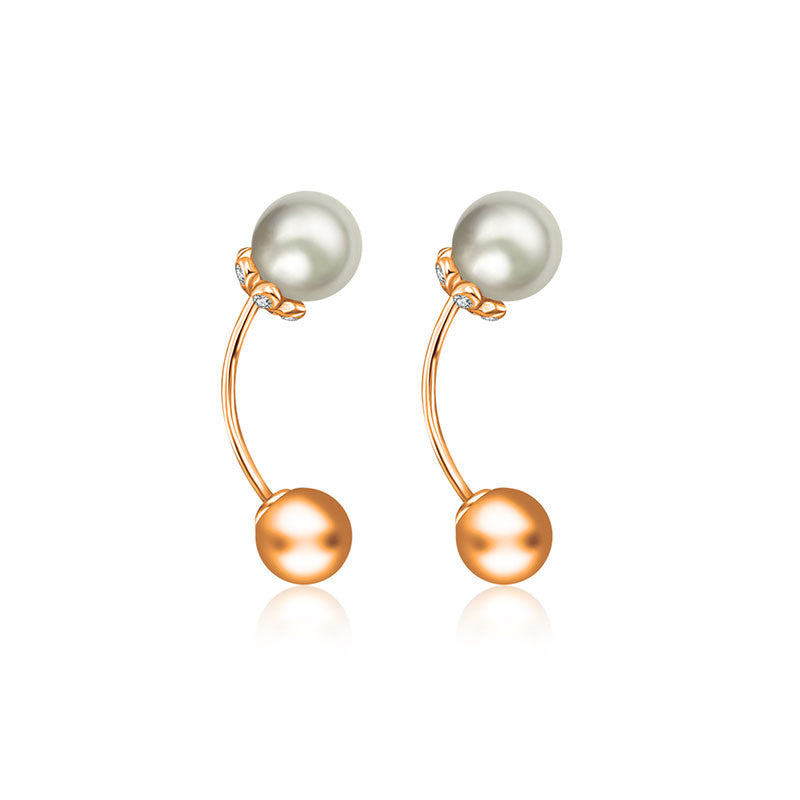 18k Gold 2 Ways Pearl Diamond Earring - Genevieve Collection