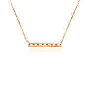 18k Gold Line Shape with Rectangle Diamond Necklace - Genevieve Collection