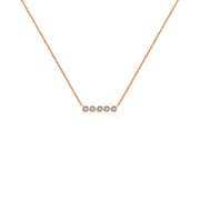 18k Gold Horizontal Dot Diamond Necklace - Genevieve Collection