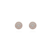 18k Gold Round Shape Diamond Earring - Genevieve Collection
