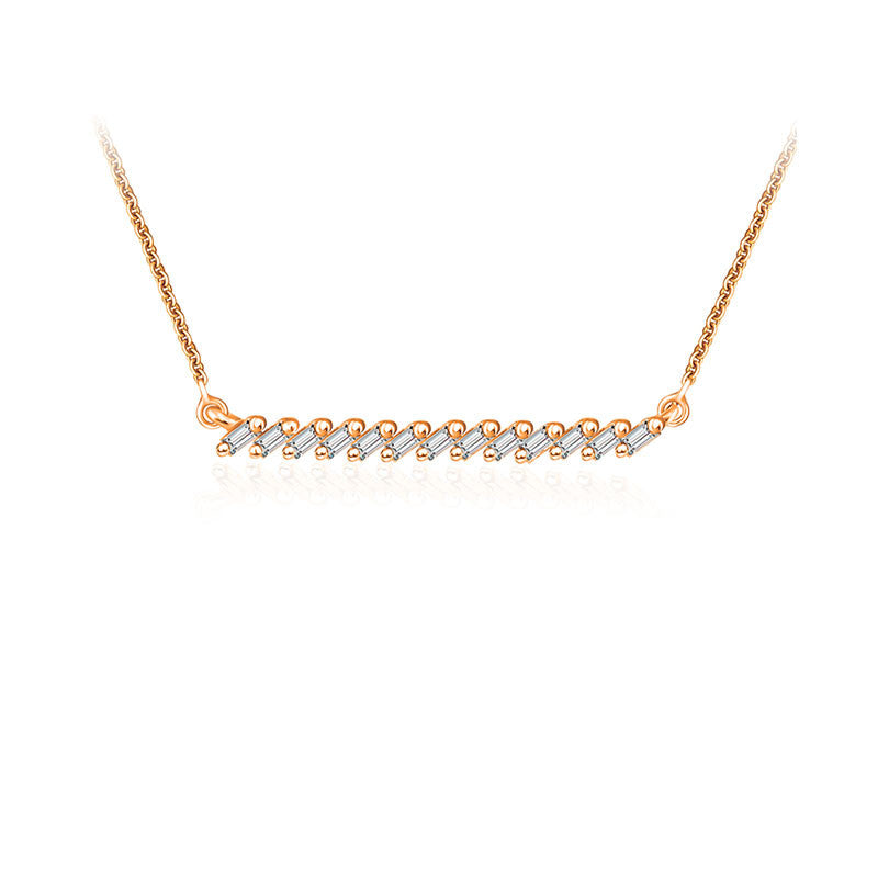 18k Gold Line Diamond Necklace - Genevieve Collection