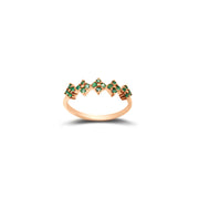 18k Gold Square Pattern Emerald Ring - Genevieve Collection