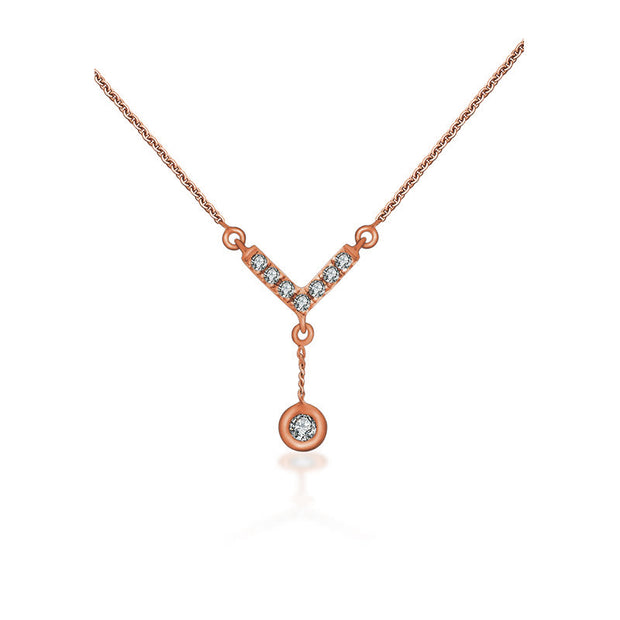18k Gold Arrow And A Drop Diamond Necklace - Genevieve Collection