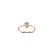18k Gold Drop Shape Diamond Ring - Genevieve Collection
