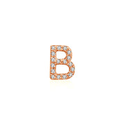 18k Gold Initial Letter "B" Diamond Pendant - Genevieve Collection