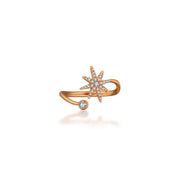 18k Gold Star Open Diamond Ring - Genevieve Collection