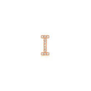 18k Gold Initial Letter "I" Diamond Pendant - Genevieve Collection