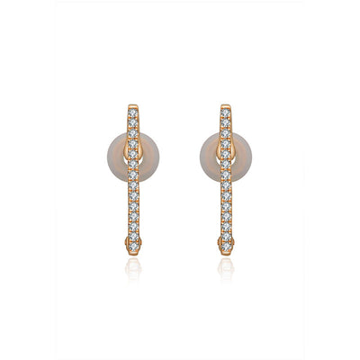18k Gold Vertical Line Diamond Ear Cuff - Genevieve Collection