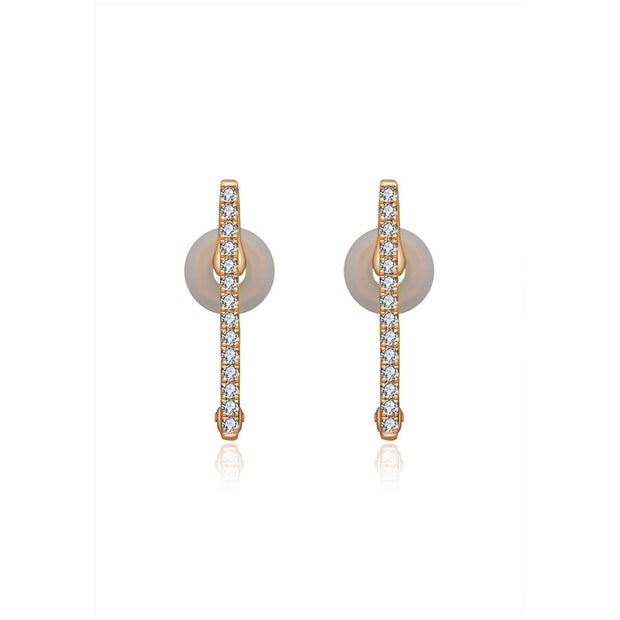18k Gold Vertical Line Diamond Ear Cuff - Genevieve Collection