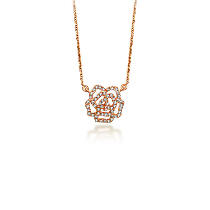 18k Gold Rose Diamond Necklace - Genevieve Collection