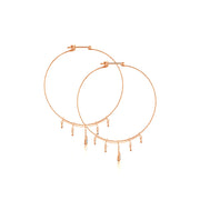 18k Gold Wire Style Hoop Diamond Earring with Titanium - Genevieve Collection