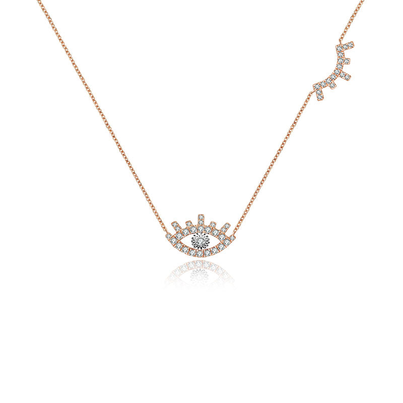 18k Gold Evil Eye & Eyelash Diamond Necklace - Genevieve Collection