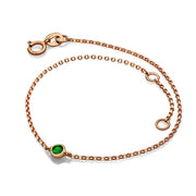 18k Gold May Birthstone Emerald Bracelet - Genevieve Collection