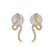 18k Gold Snake Shape Diamond Earring - Genevieve Collection