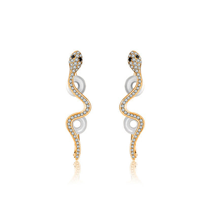 18k Gold Snake Diamond Ear Cuff - Genevieve Collection