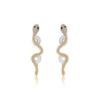 18k Gold Snake Diamond Ear Cuff - Genevieve Collection