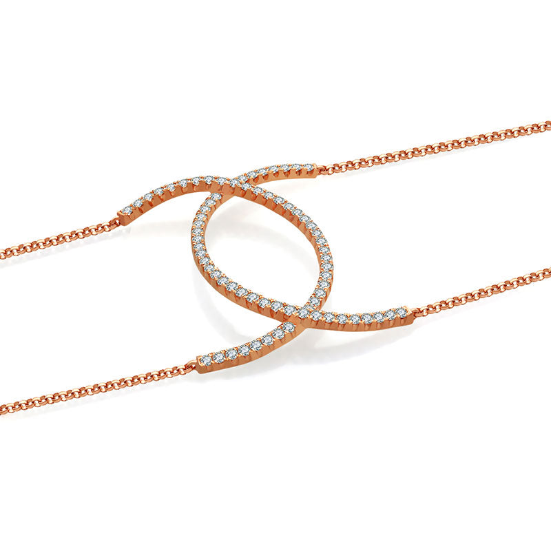 18k Gold Connected Curve Diamond Bracelet - Genevieve Collection