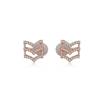 18k Gold Triple Curve Diamond Ear Cuff - Genevieve Collection