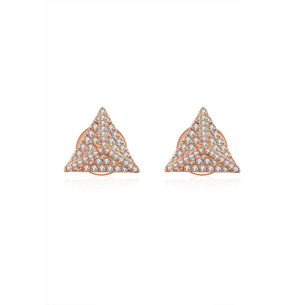 18k Gold Tetrahedron Diamond Earring - Genevieve Collection