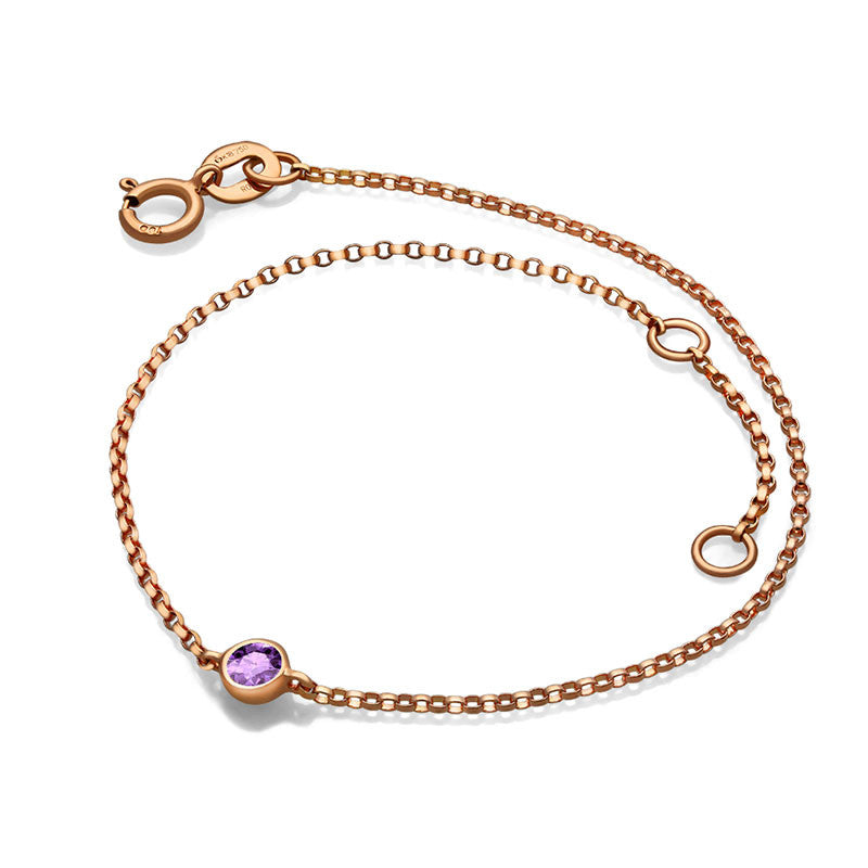 18k Gold June Birthstone Light Amethyst Bracelet - Genevieve Collection