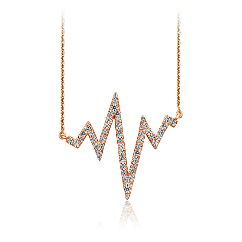 18k Gold Heartbeat Diamond Necklace - Genevieve Collection